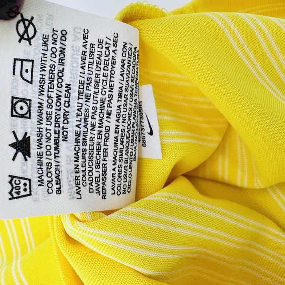 Nike Tour Performance Polo Shirt Mens XL Yellow  Short Sleeve Golf DRIFIT - Picture 8 of 10